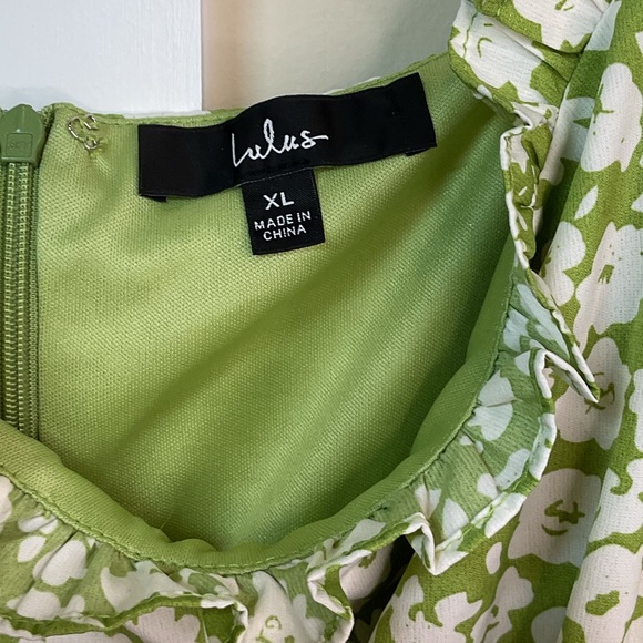 Lulu's Timeless Green Floral Print A- Line Midi Dress NWOT - Picture 11 of 13